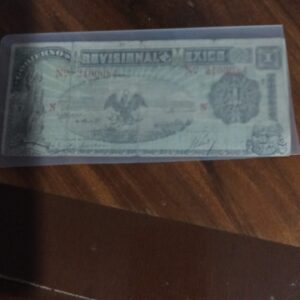 billete de coleccion de un peso gobierno provisional de mexico año 1915