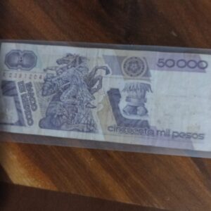 BILLETE DE COLECCION DE CINCUENTA MIL PESOS CUAAUHTEMOC AÑO 1976