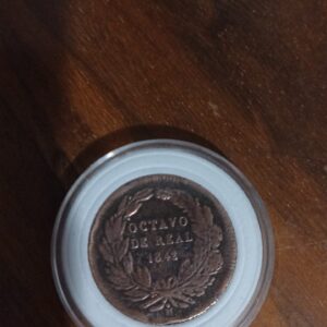 moneda de coleccion octavo de real de cobre año 1842