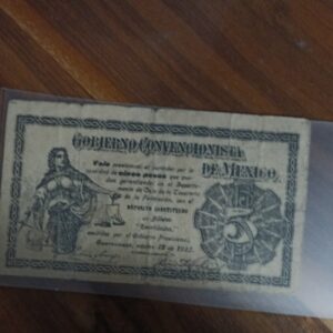 BILLETE DE COLECCION UN PESO DE CUERNAVACA GOBIERNO CONVENCIONALISTA DE MEXICO AÑO 1915