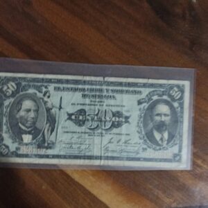 BILLETE DE COLECCION CINUENTA CENTAVOS ESTADO DE SINALOA AÑO 1915