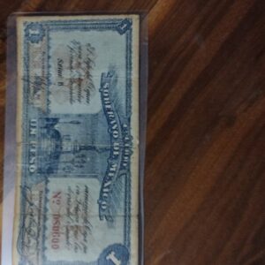 BILLETE DE COLECCION UN PESO EL LIBRE SOBERANO DE MEXICO AÑO 1915