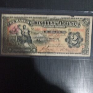 BILLETE DE COLECCION DOS PESOS DEL ESTADO DE OAXACA AÑO 1915