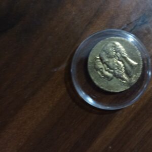 MONEDA DE COLECCION DOS CARITAS DE COBRE Y CALENDARIO AZTECA