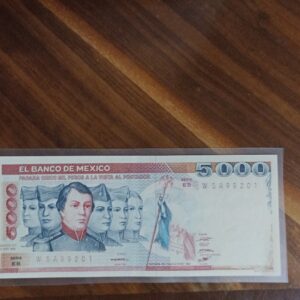 BILLETE DE COLECCION CINCO MIL PESOS NIÑOS HEROES AÑO 1983