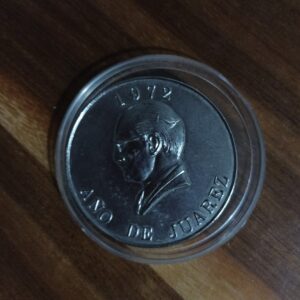 MONEDA DE COLECCION DE PLATA EL RESPETO AL DERECHO AJENO ES LA PAZ JUAREZ AÑO 1972