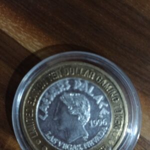 MONEDA DE COLECCION 10 DOLLAR CENTRO DE PLATA EDICION LIMITADA LAFSARS PALACE LAS VEGAS AÑO 1996 GRAMOS 36.8