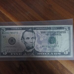 BILLETE DE COLECCION FIVE DOLLAR LINCONL AÑO 2013