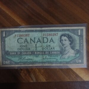 BILLETE DE COLECCION ONE DOLAR DE CANADA AÑO 1954