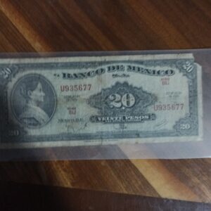 billete DE COLECCION VEINTE PESOS LA CORREGIDORA AÑO 1970