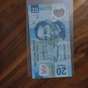 BILLETE DE COLECCION DE VEINTE PESOS JUAREZ AÑO 2016 SERIE DOBLE AA