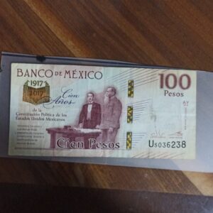 BILLETE DE COLECCION CIEN PESOS CONSTITUCION POLITICA DE MEXICO AÑO 2016