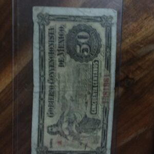 billete de coleccion CINCUENTA CENTAVOS SALTILLO CUAHUILA AÑO 1914