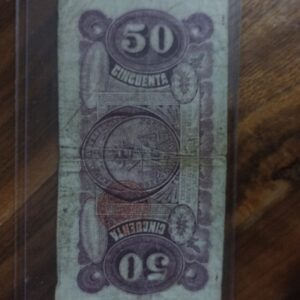 BILLETE DE COLECCION CINCUENTA CENTAVOS  GOBIERNO CONVENCIONALISTA AÑO 1915