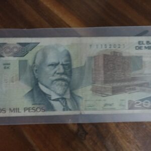 billete de coleccion 2000 mil pesos JUSTO SIERRA AÑO 1989