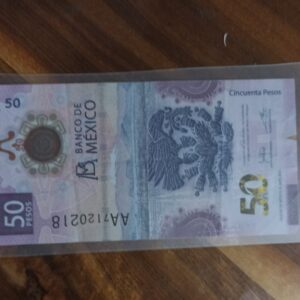 BILLETE DE COLECCION CINCUENTA PESOS FUNDACION TECOCHTITLAN DOBLE AA AÑO 2021