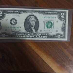 BILLETE DE COLECCION DOS DOLAR JEFERSSON AÑO 2017